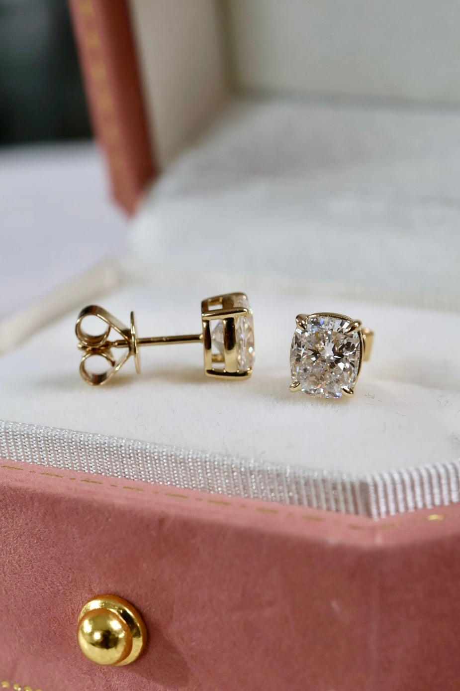 Lumi - 2ct Elongated Cushion Cut Diamond Stud Earrings