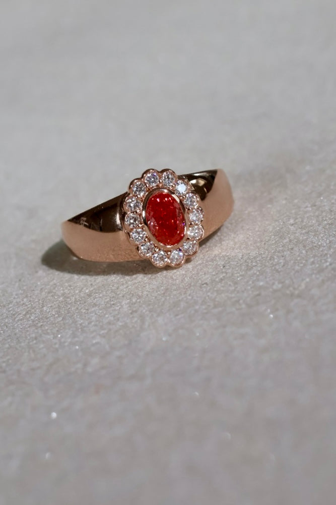 Keepsake Signet Ring | Vivid Pink Lab Diamond in Rose Gold