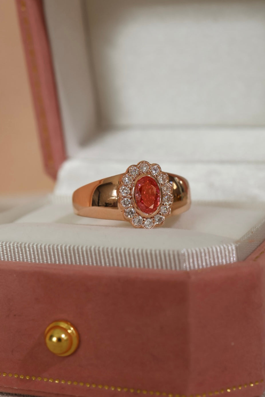Keepsake Signet Ring | Vivid Pink Lab Diamond in Rose Gold