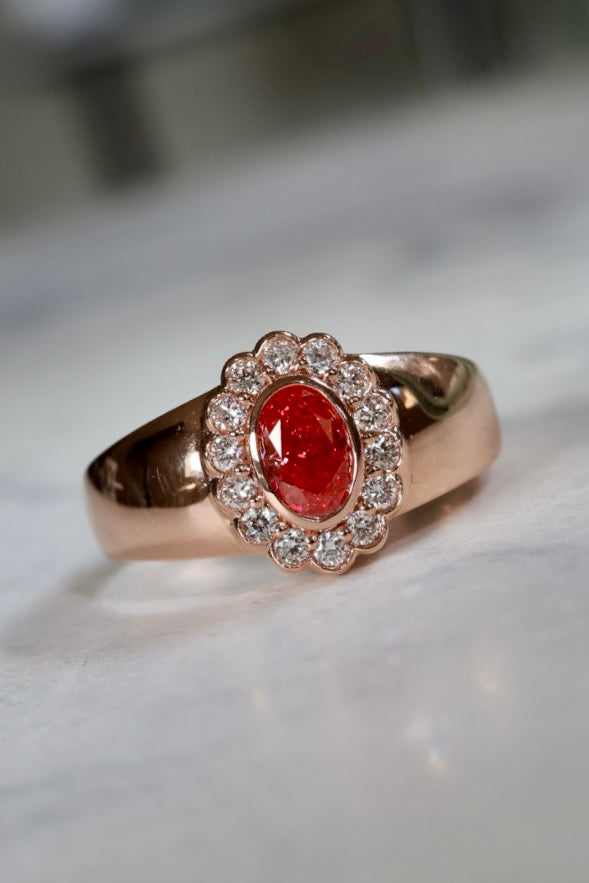 Keepsake Signet Ring | Vivid Pink Lab Diamond in Rose Gold