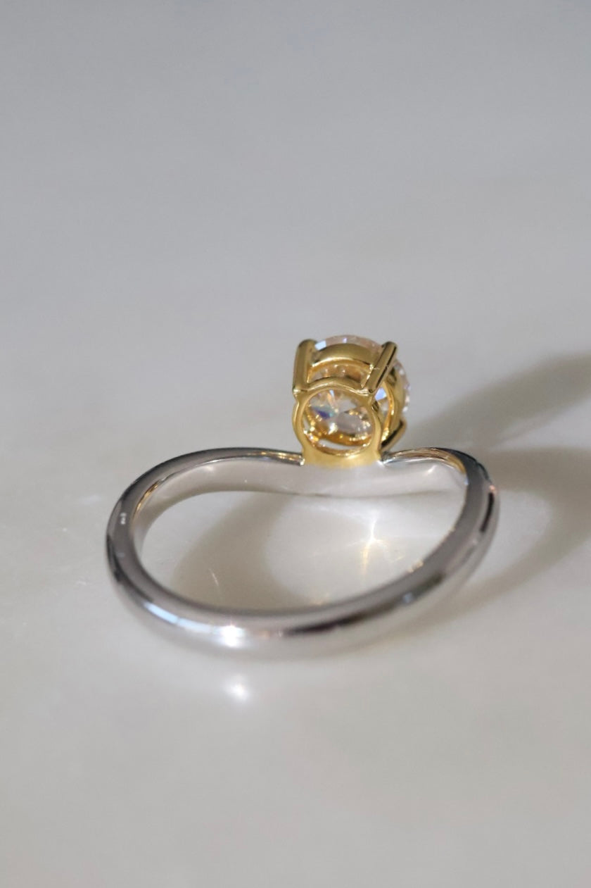 Marius - 1ct Round Diamond Silver & Gold Ring