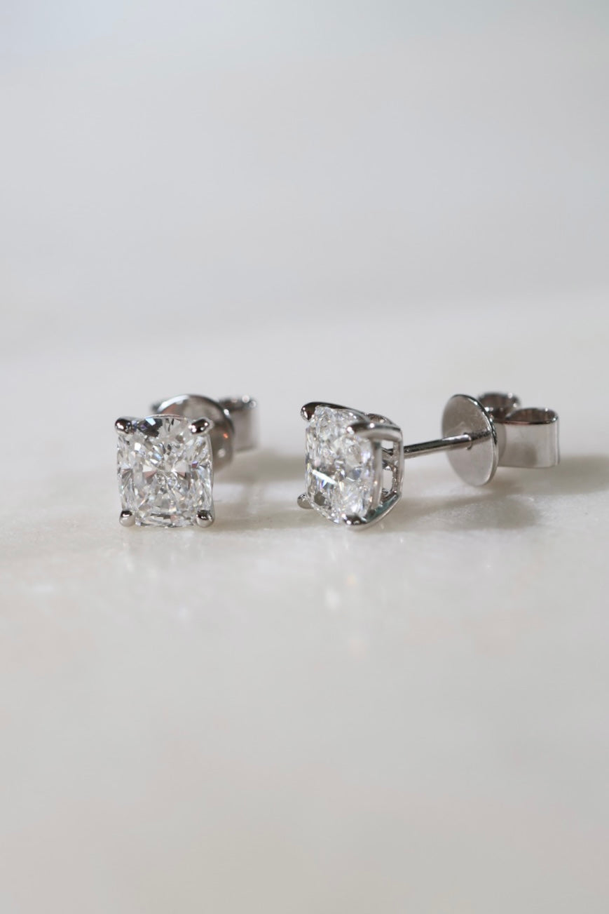 Lumi - 2ct Elongated Cushion Lab-Grown Diamond Stud Earrings