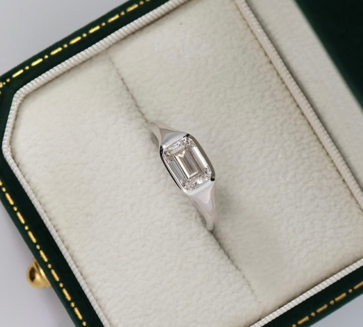 Elias | Emerald Cut East West Ring