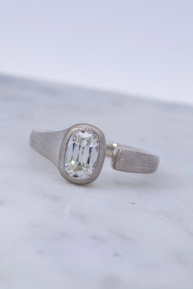 Silo - 1ct Elongated Old European Cut Diamond Spilt Band Ring