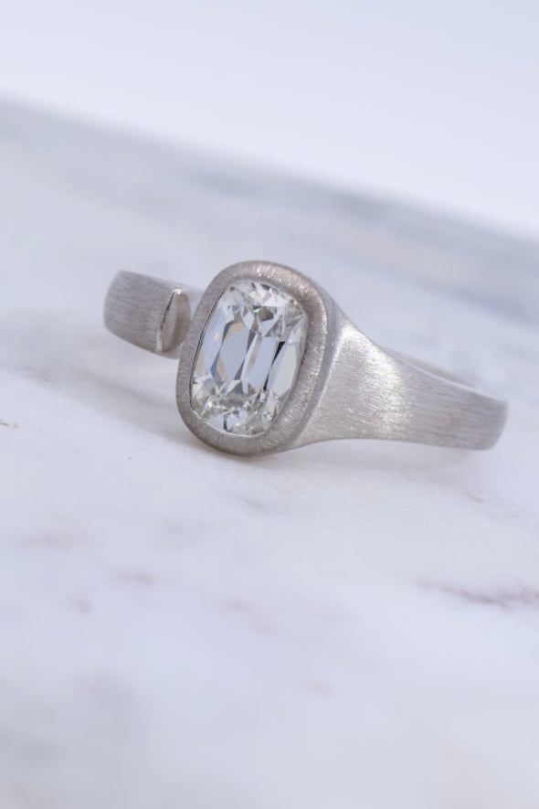 Silo - 1ct Elongated Old European Cut Diamond Spilt Band Ring