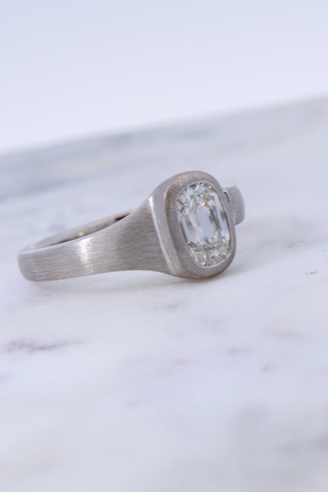 Silo - 1ct Elongated Old European Cut Diamond Spilt Band Ring