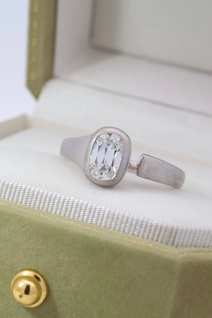 Silo - 1ct Elongated Old European Cut Diamond Spilt Band Ring