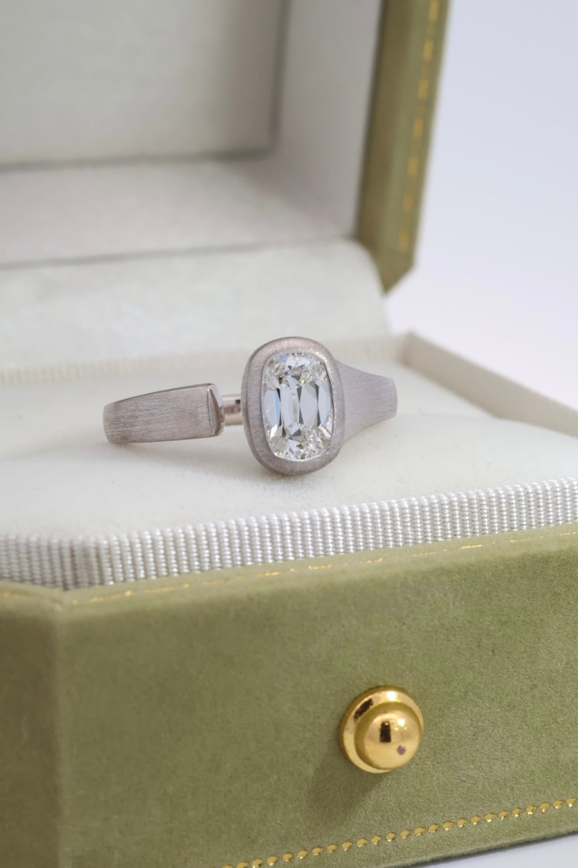 Silo - 1ct Elongated Old European Cut Diamond Spilt Band Ring