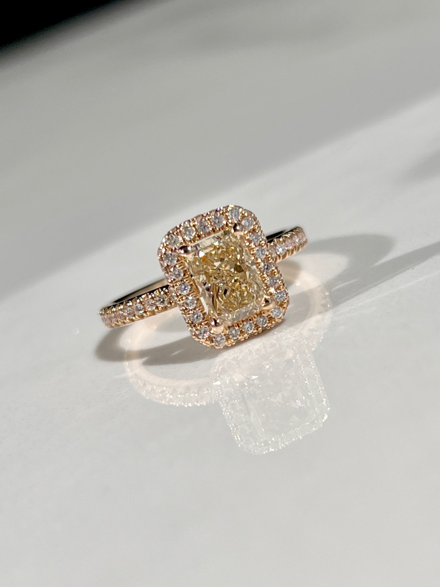 Lab-luxe™ 2.07ct Yellow & White Radiant Diamond Ring