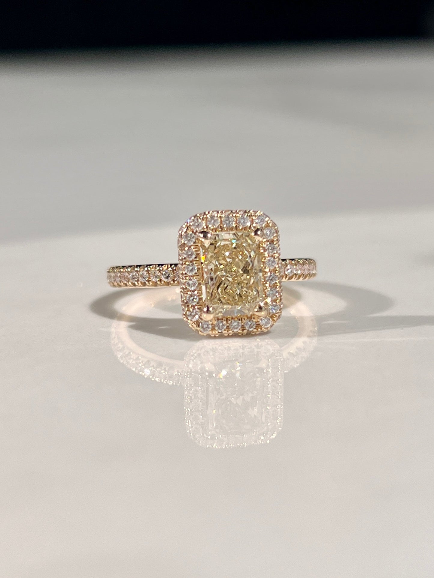 Lab-luxe™ 2.07ct Yellow & White Radiant Diamond Ring