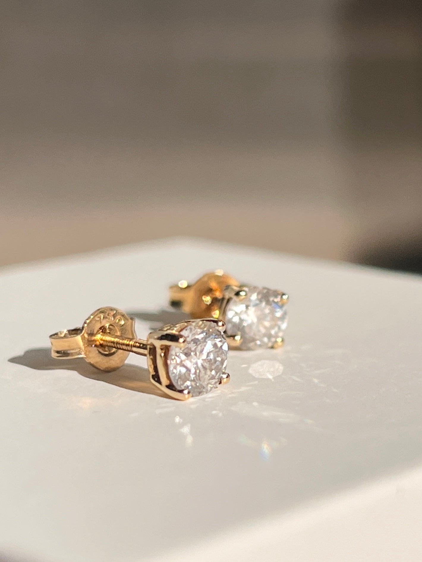 Natural Diamond Studs 18ct Yellow Gold