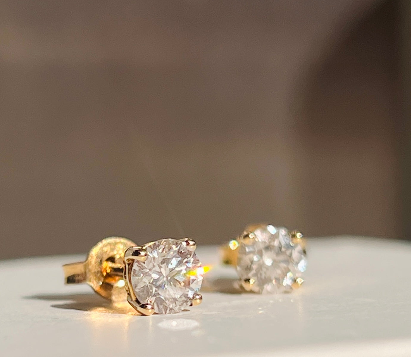 Natural Diamond Studs 18ct Yellow Gold