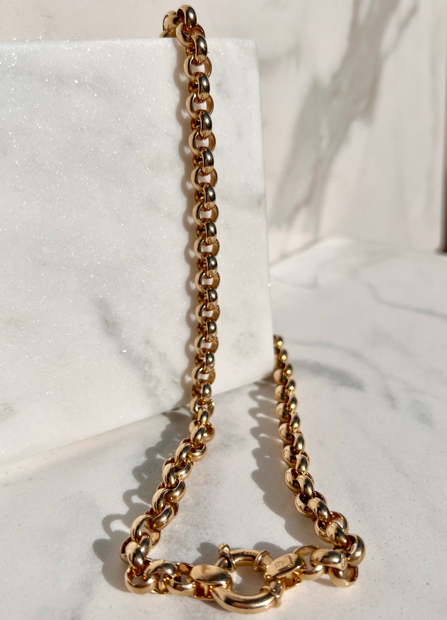 Yellow Gold Belcher Chain 50cm