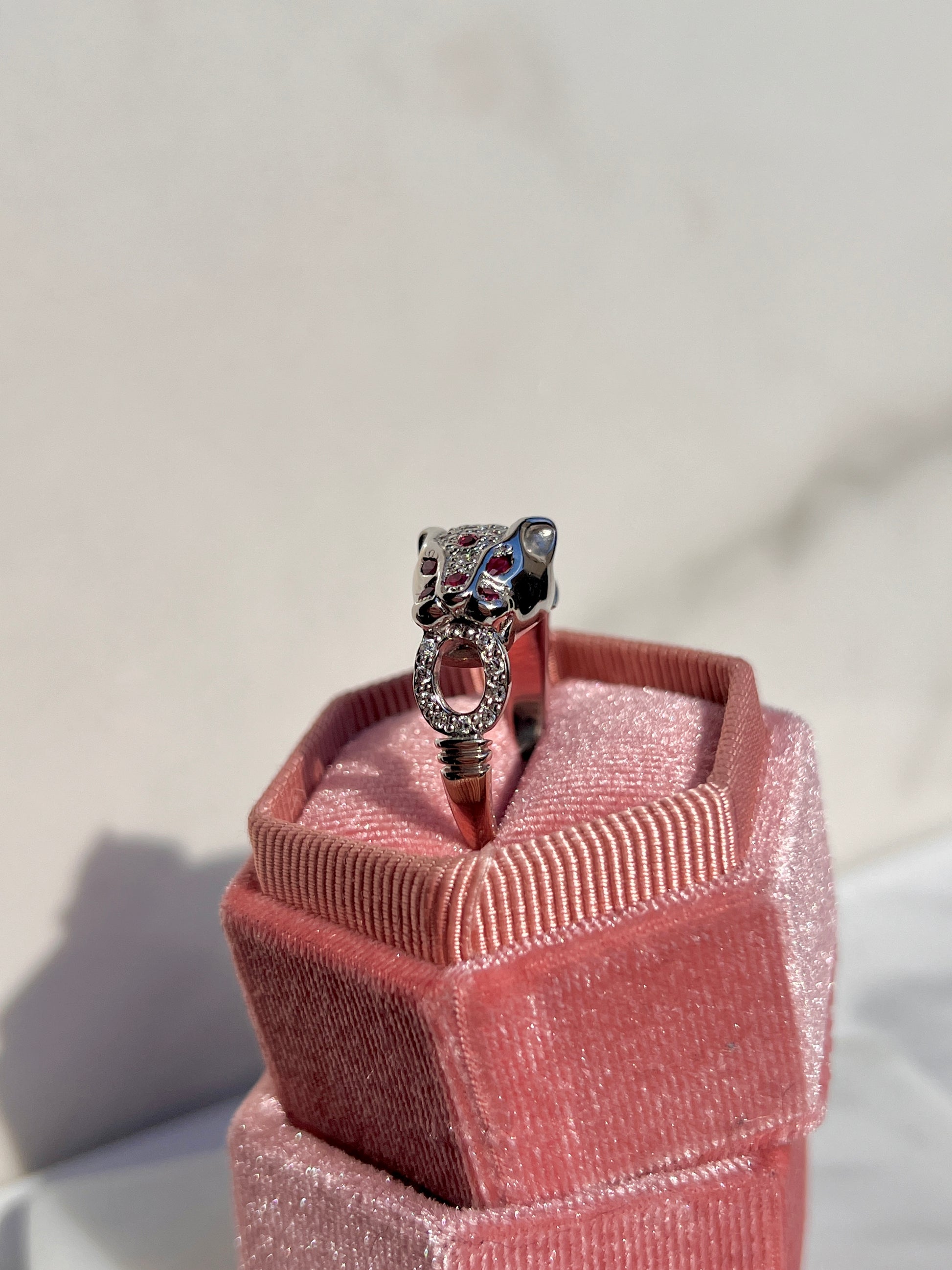 leopard ruby and diamond ring 