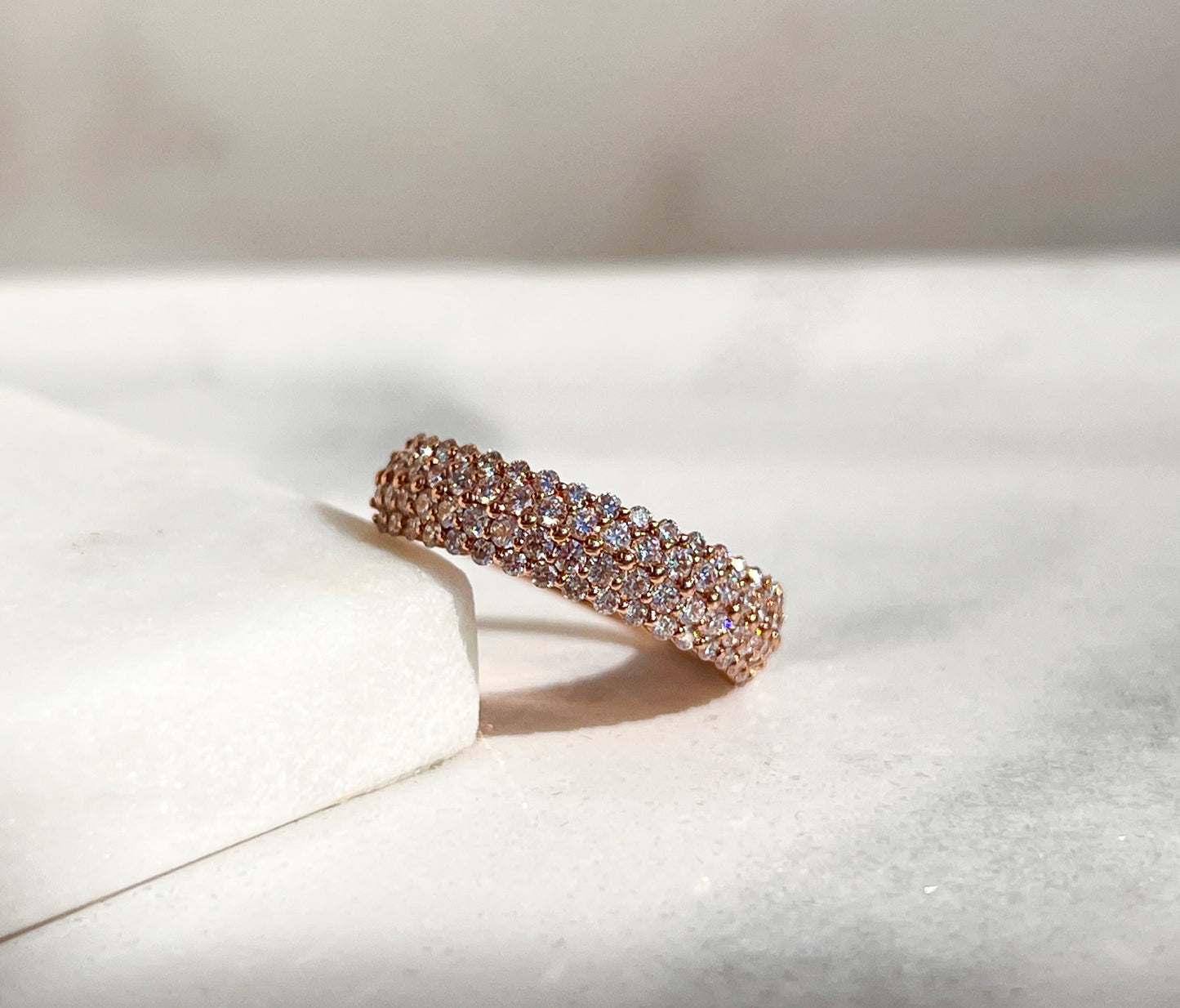 Lab-luxe™ - 1ct Pavé Diamond Rose Gold Ring