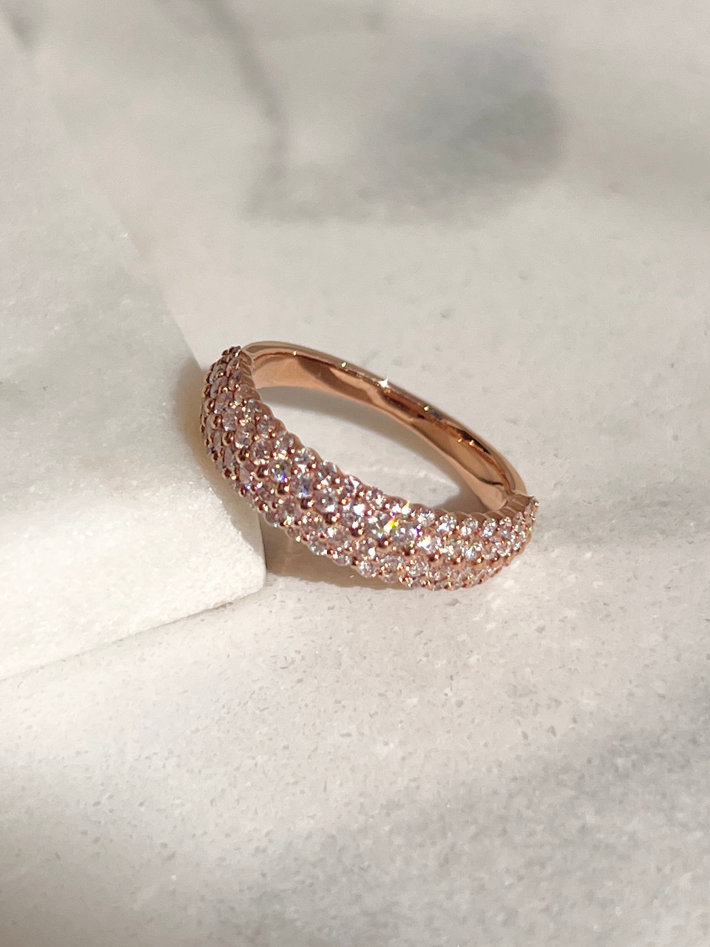 Lab-luxe™ - 1ct Pavé Diamond Rose Gold Ring