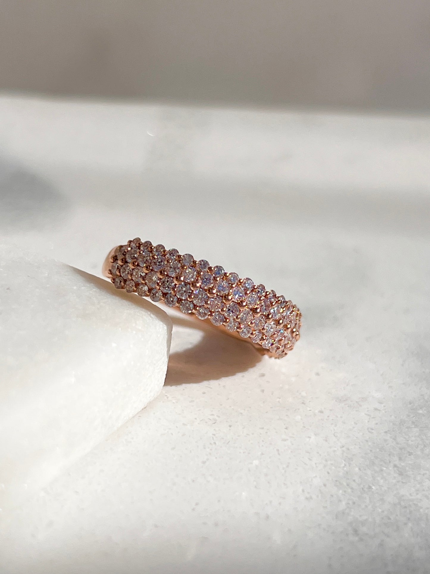 Lab-luxe™ - 1ct Pavé Diamond Rose Gold Ring