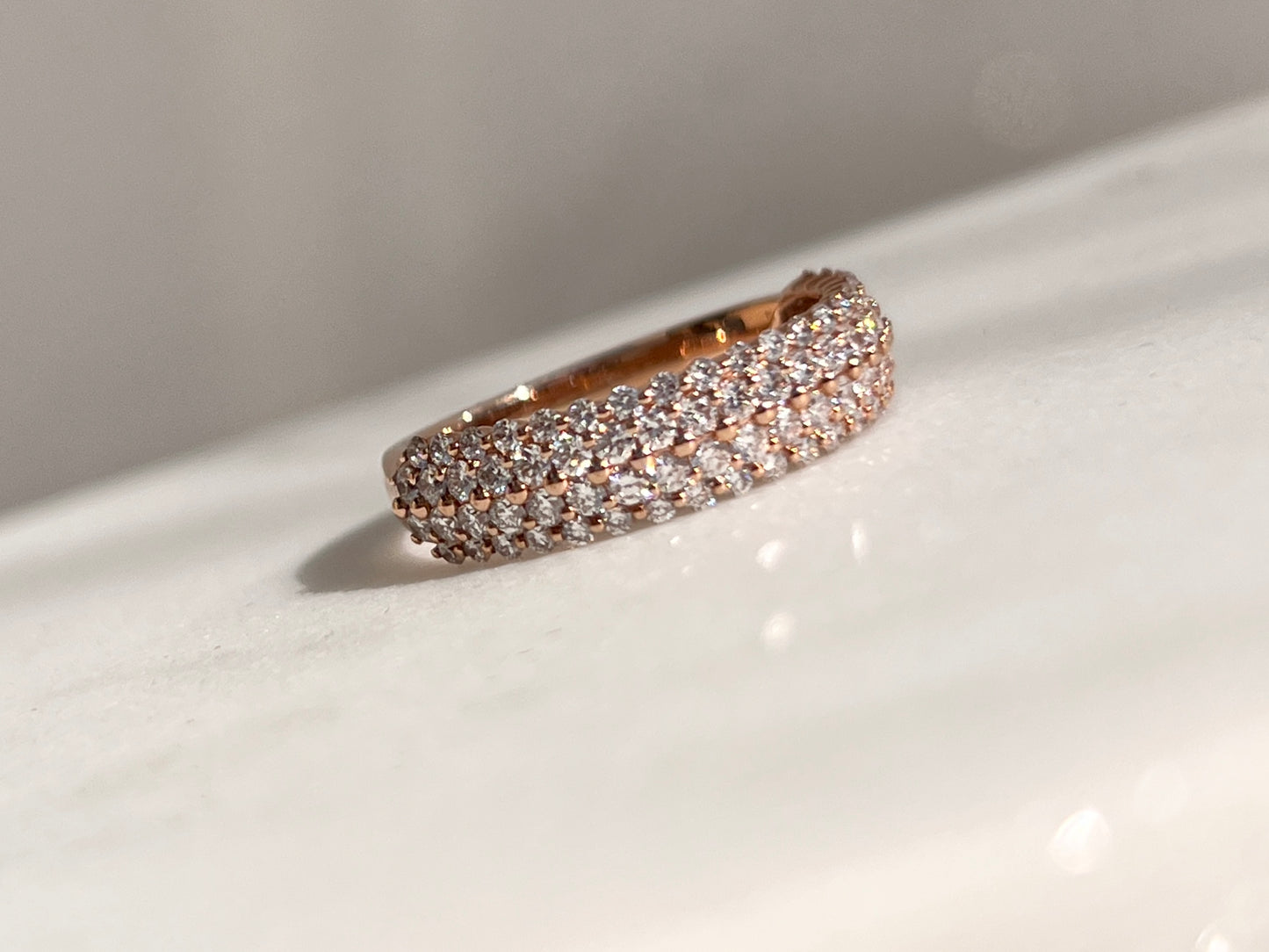 Lab-luxe™ - 1ct Pavé Diamond Rose Gold Ring