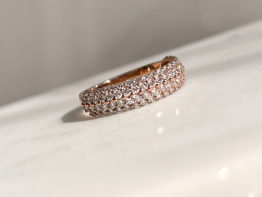 Lab-luxe™ - 1ct Pavé Diamond Rose Gold Ring