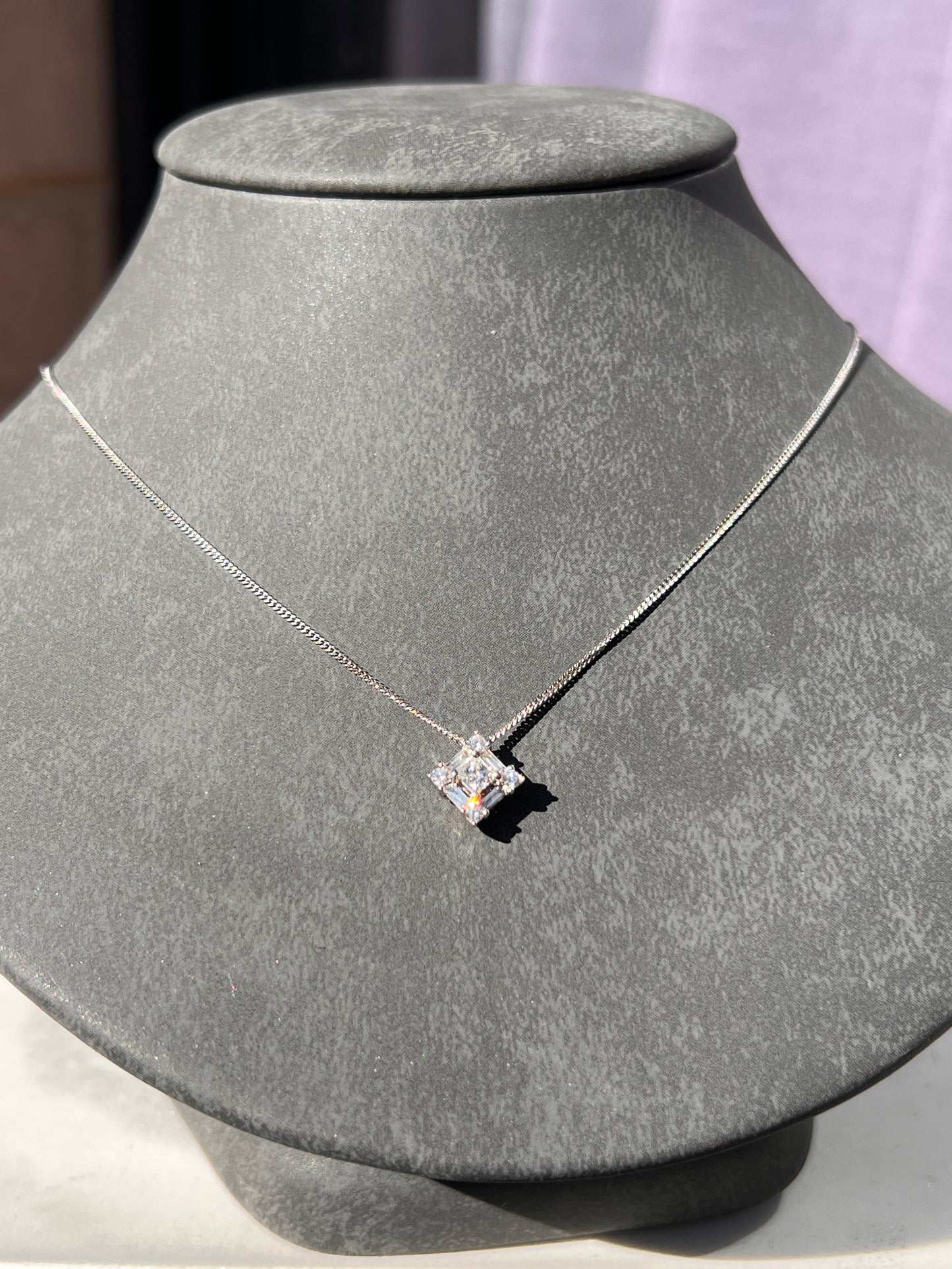 white gold diamond pendant