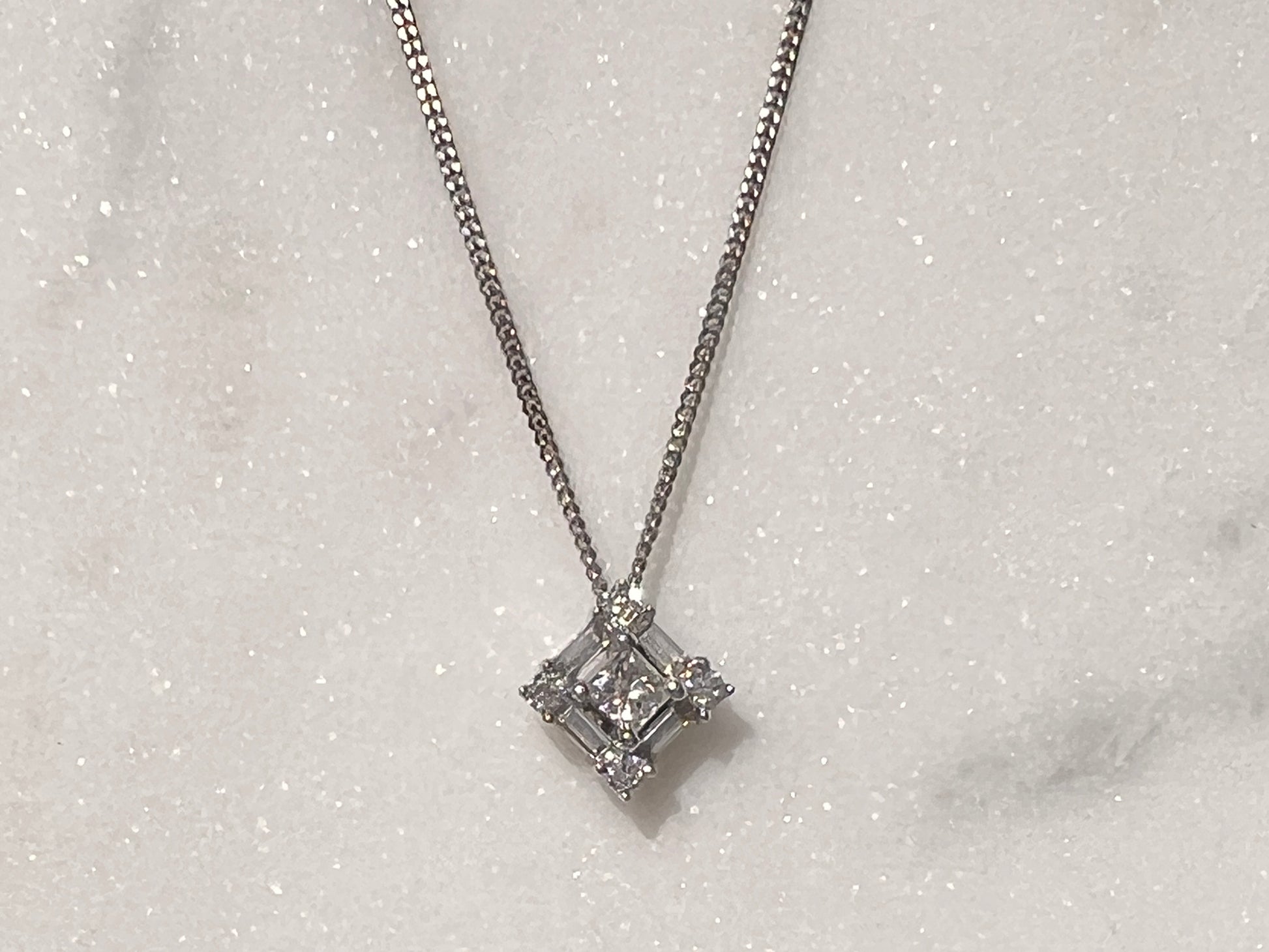 white gold diamond pendant