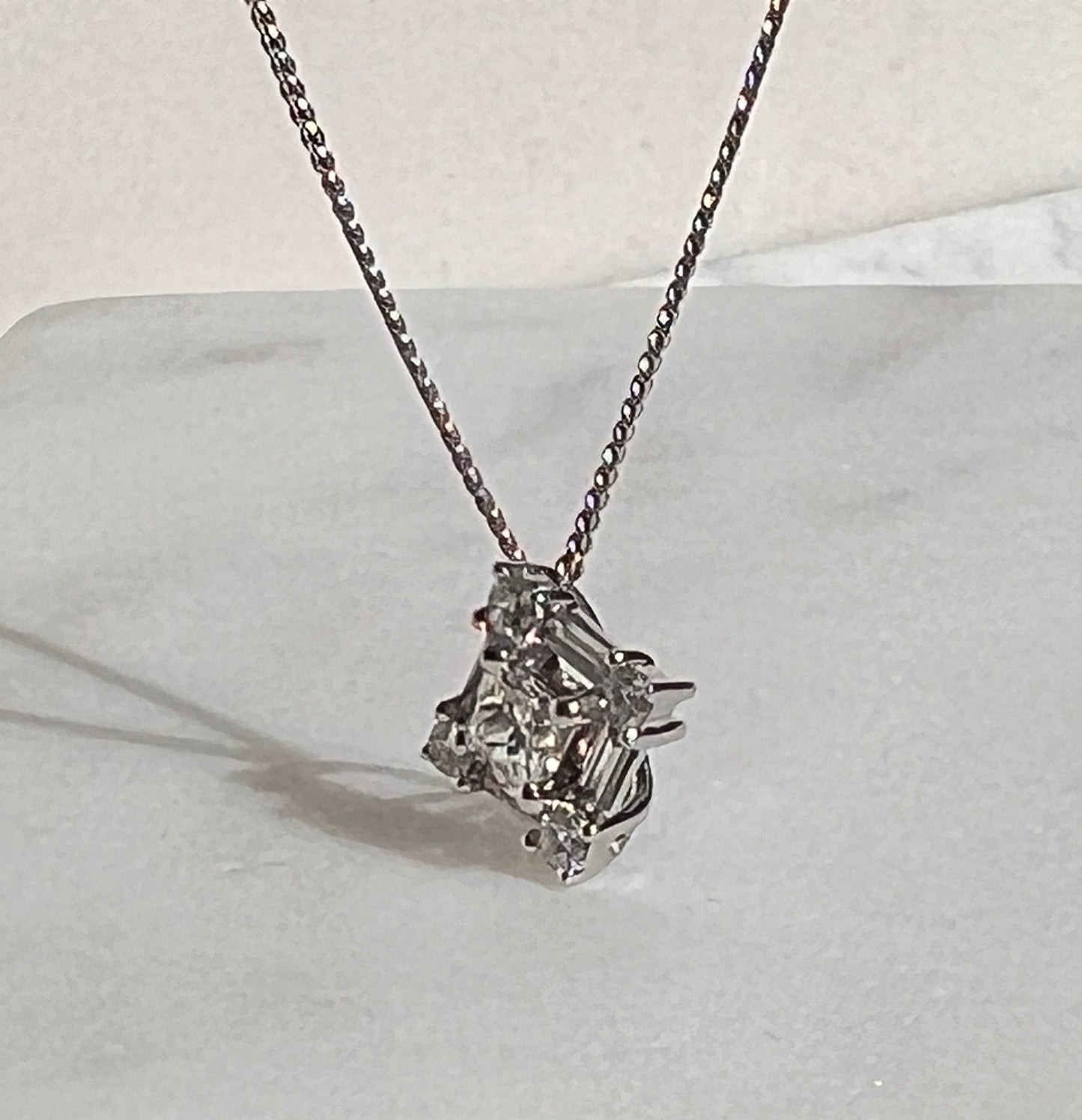 white gold diamond pendant