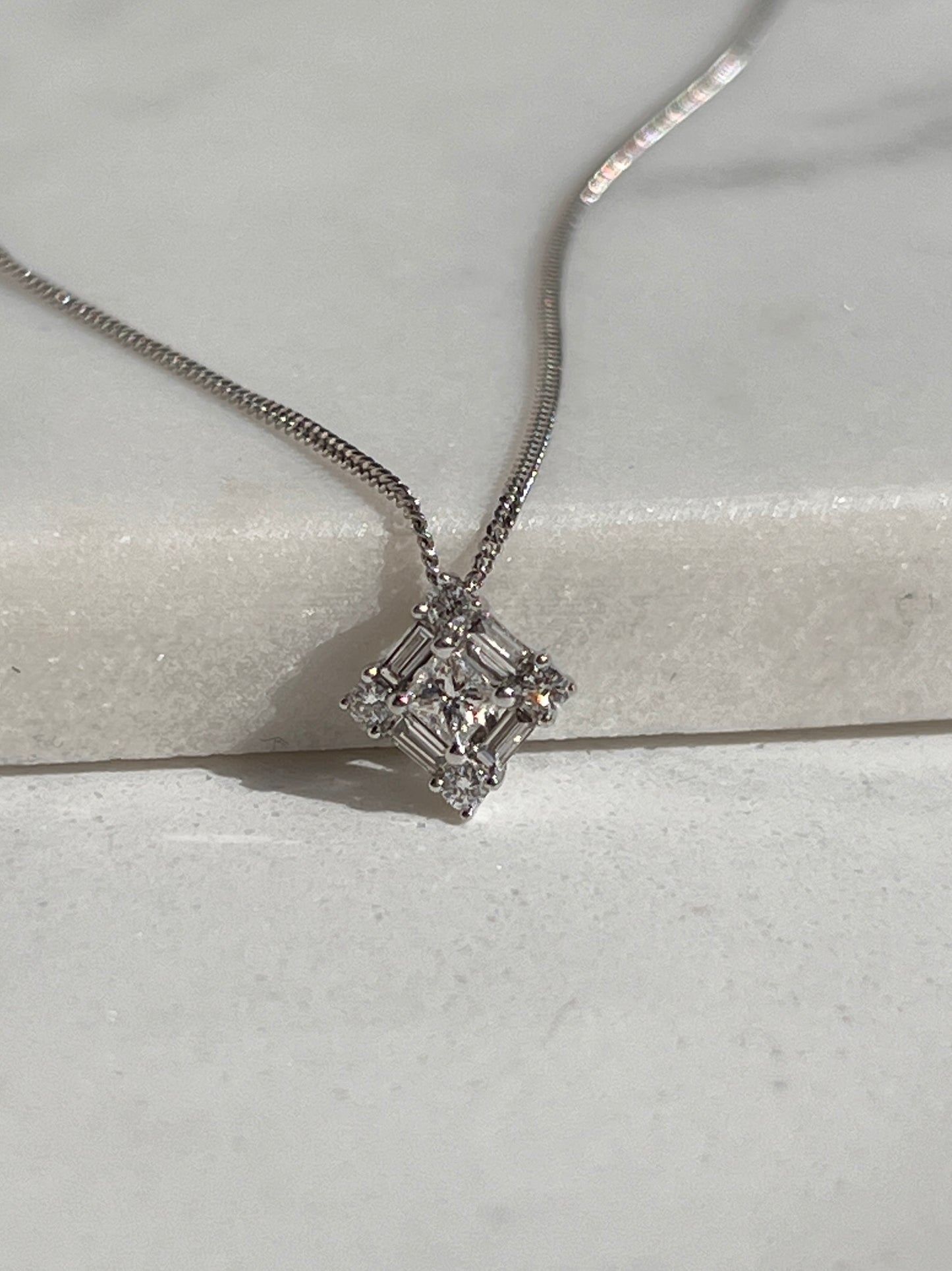 white gold diamond pendant