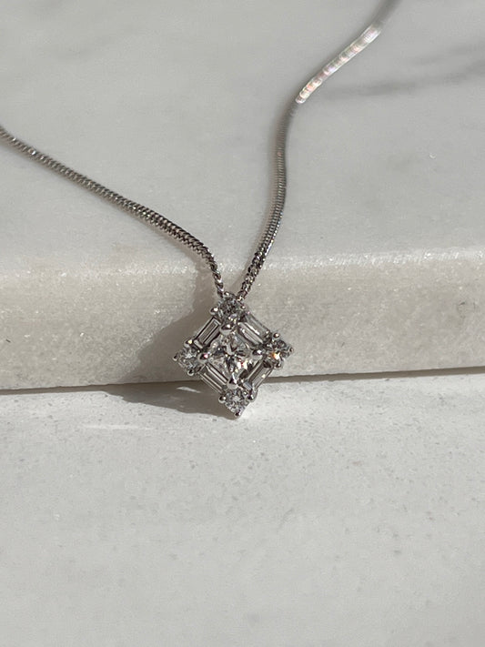 white gold diamond pendant