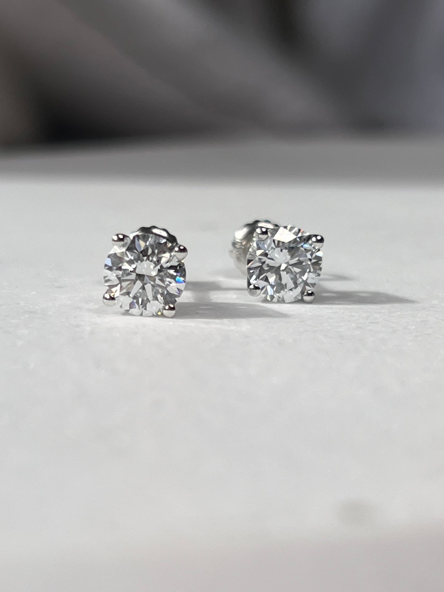 3ct Martini Style Diamond Earring Studs 18Kt Gold