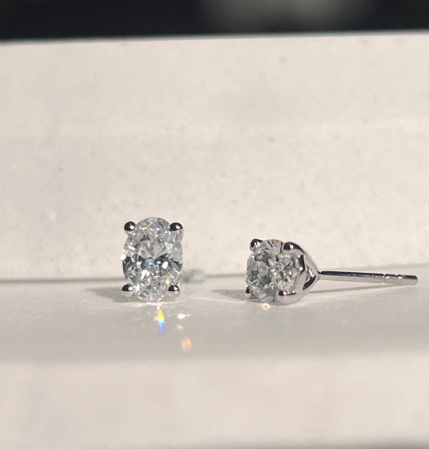 Lab-luxe™  - 1.5ct Oval Diamond Studs White Gold