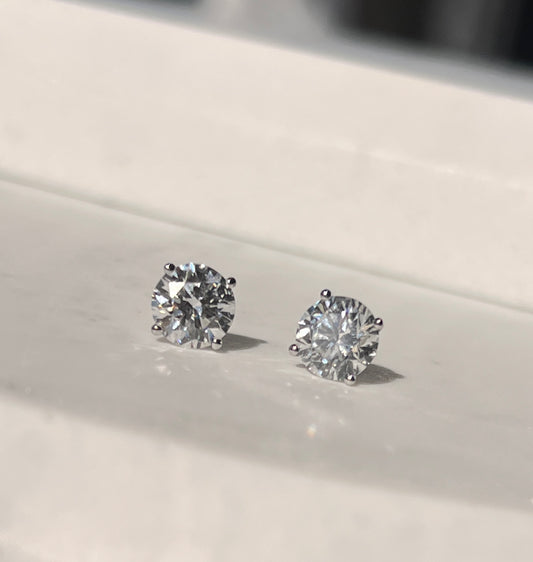 3ct Diamond Earring Studs 18Kt White Gold