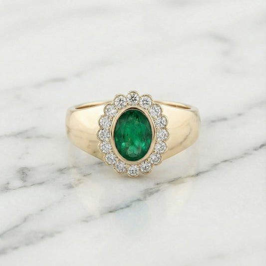 Keepsake Signet Ring - Columbian Emerald