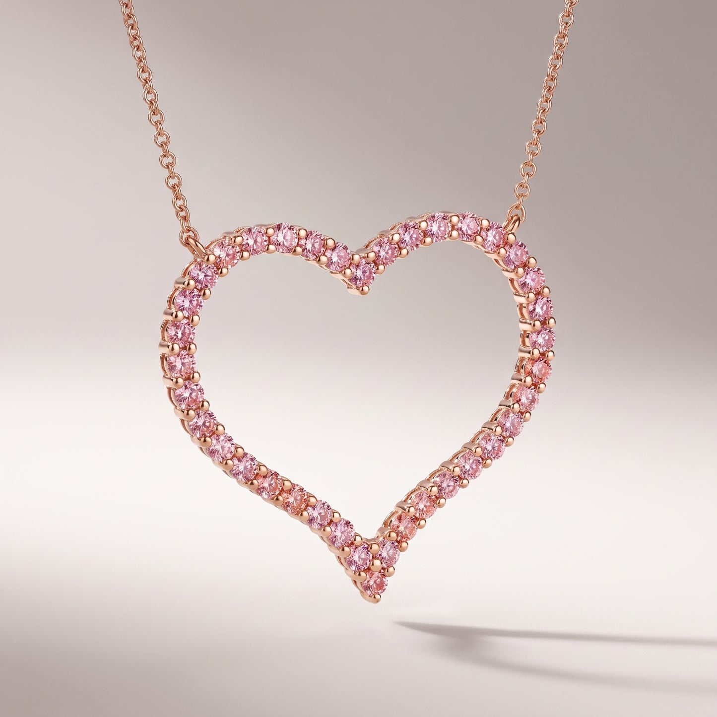 Jody | Pink Diamond Heart Necklace