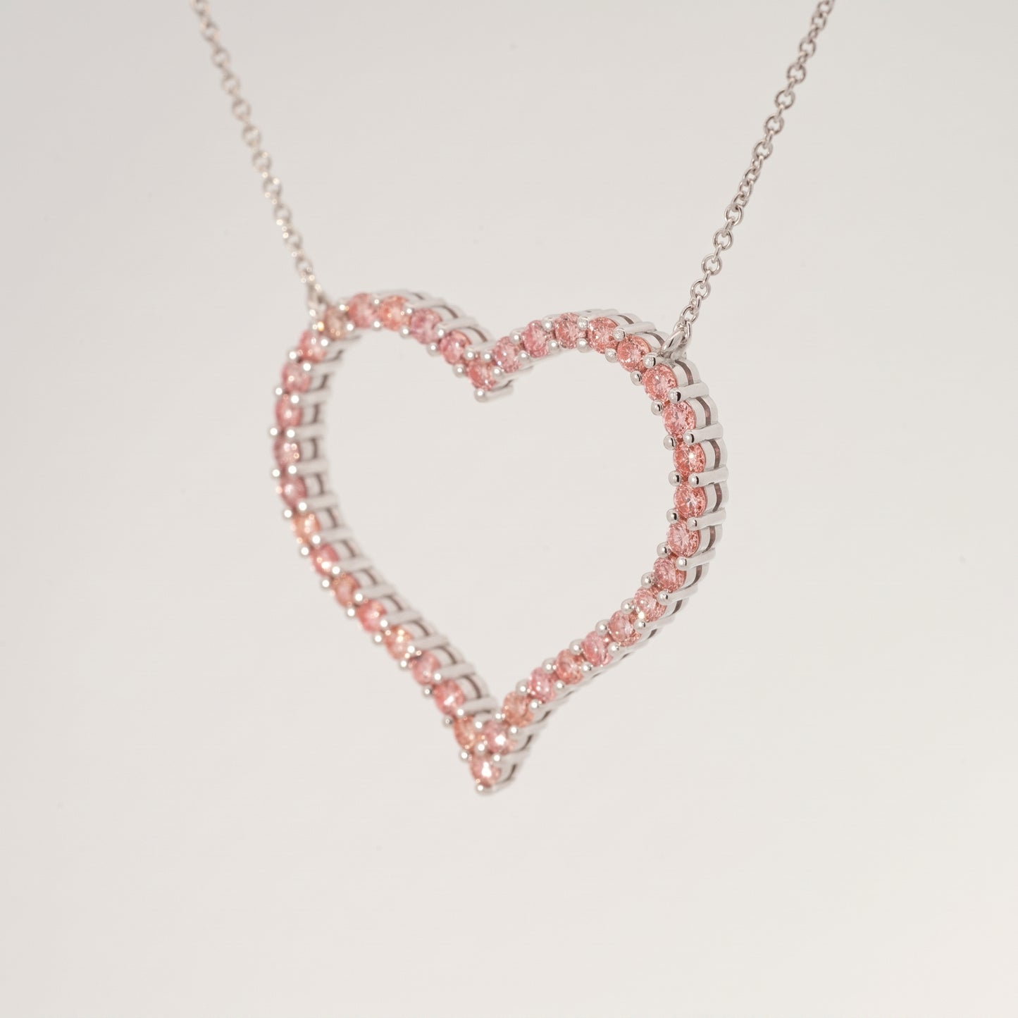 Jody | Pink Diamond Heart Necklace