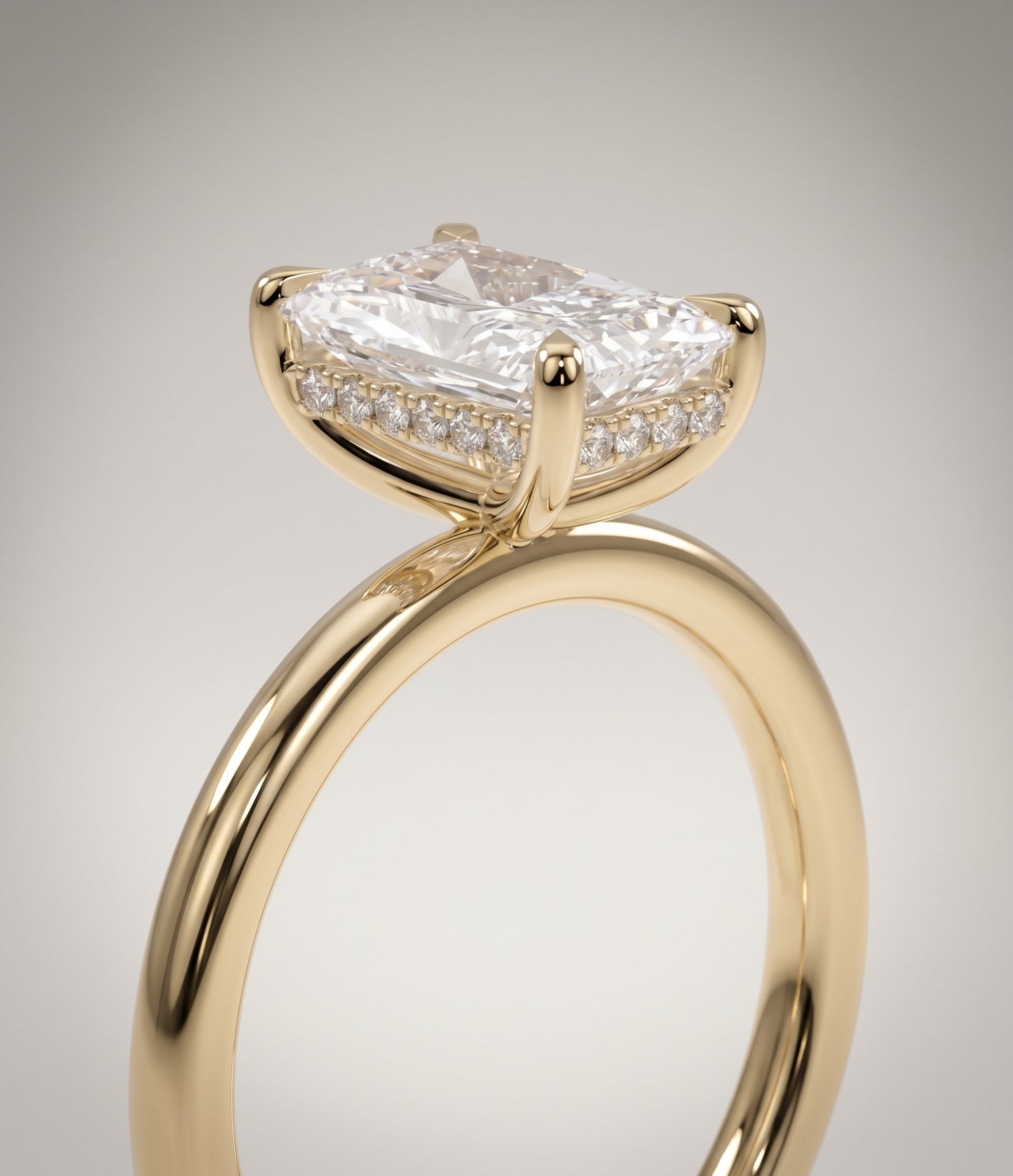Noir | 2ct Radaint Lab-Grown Diamond Hidden Halo Solitaire Ring