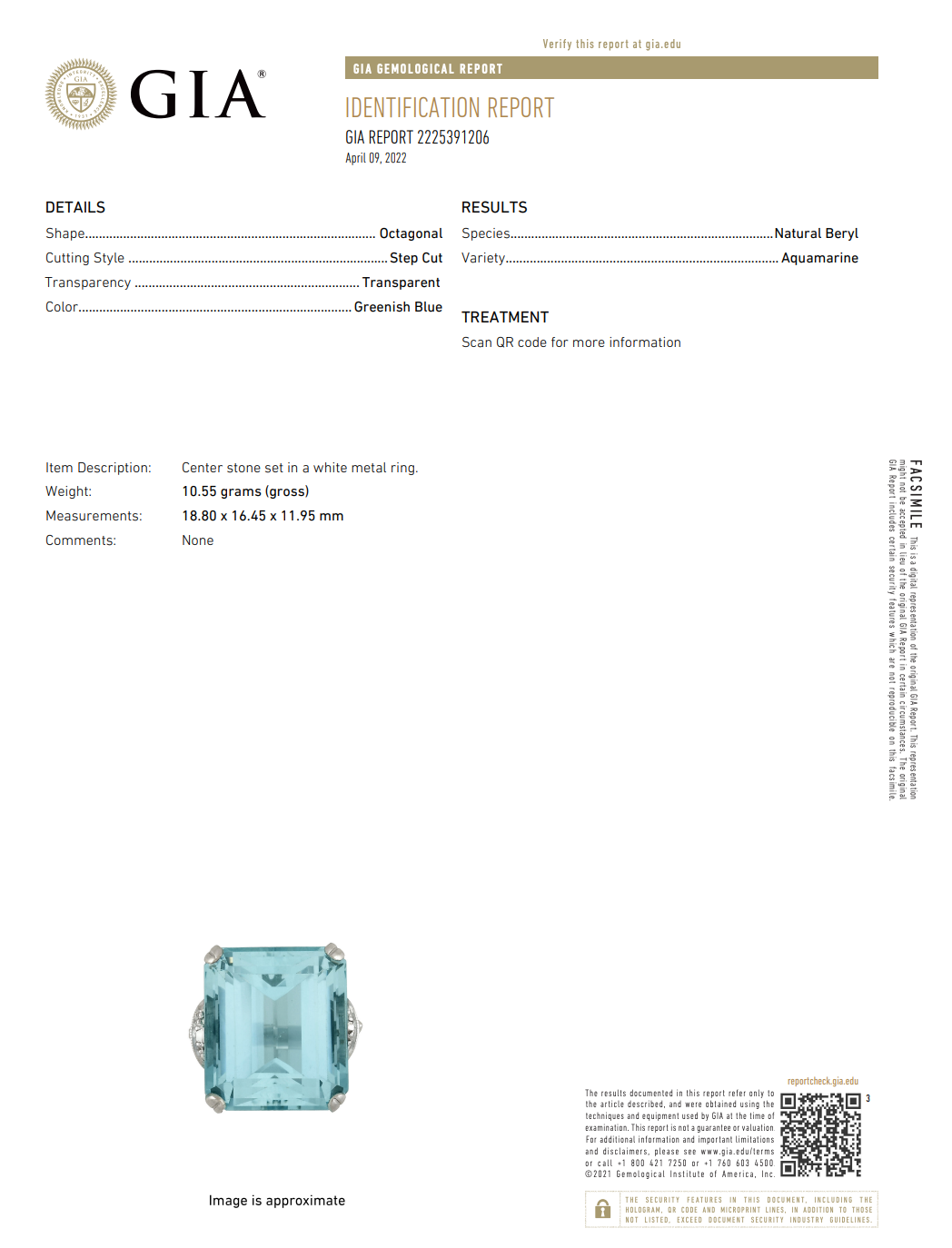 Adeline - 25.3ct GIA Certified Aquamarine Ring