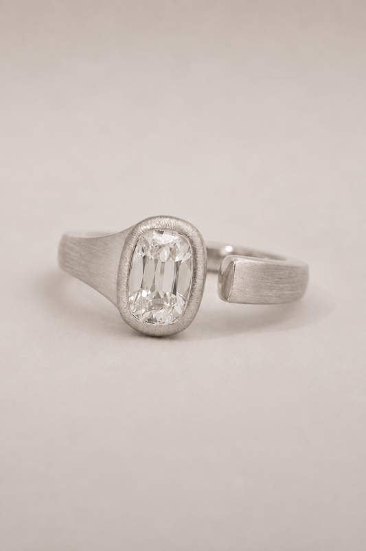 Silo - 1ct Elongated Old European Cut Diamond Spilt Band Ring