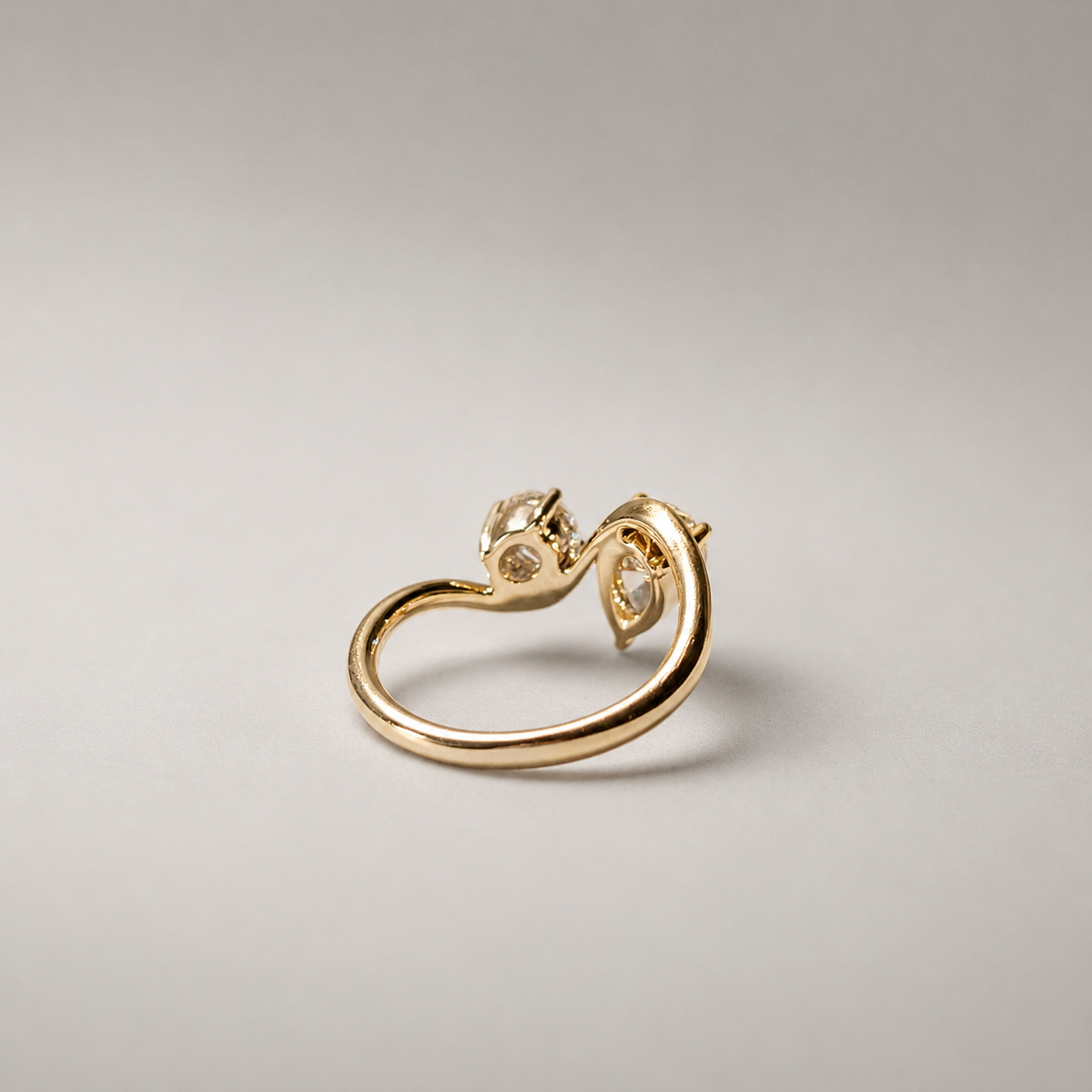 Poppy | 1.50ct Diamond Toi et Moi Yellow Gold Ring