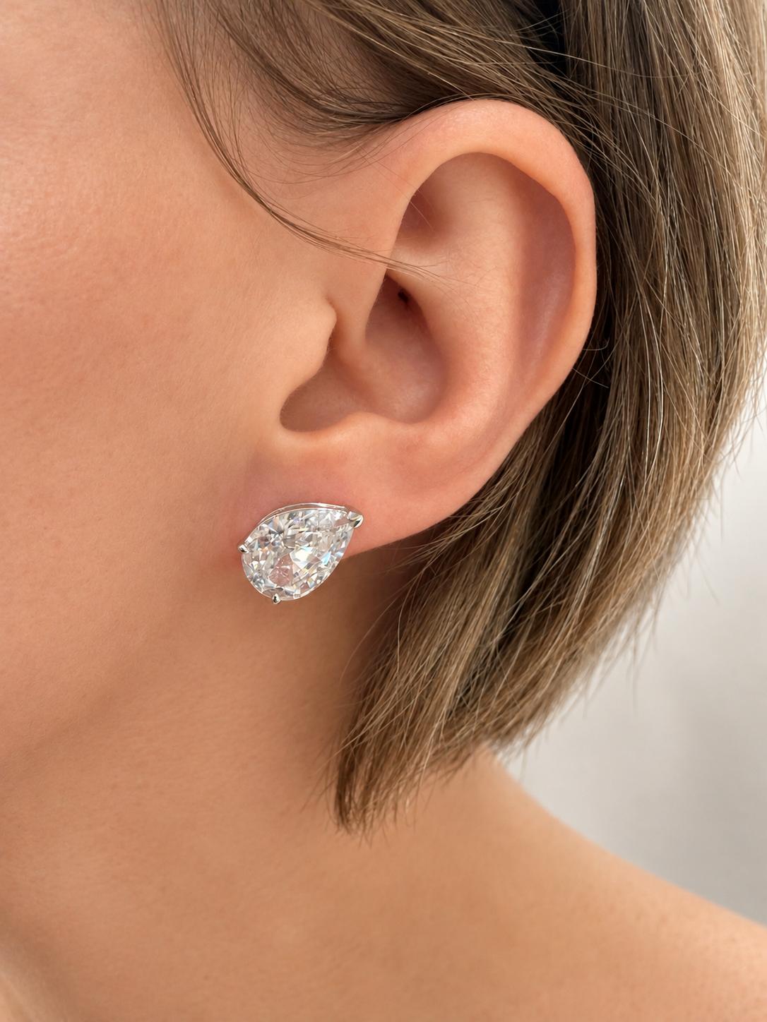 Starlet | Tilted 5ct Pear Studs | Pre Order