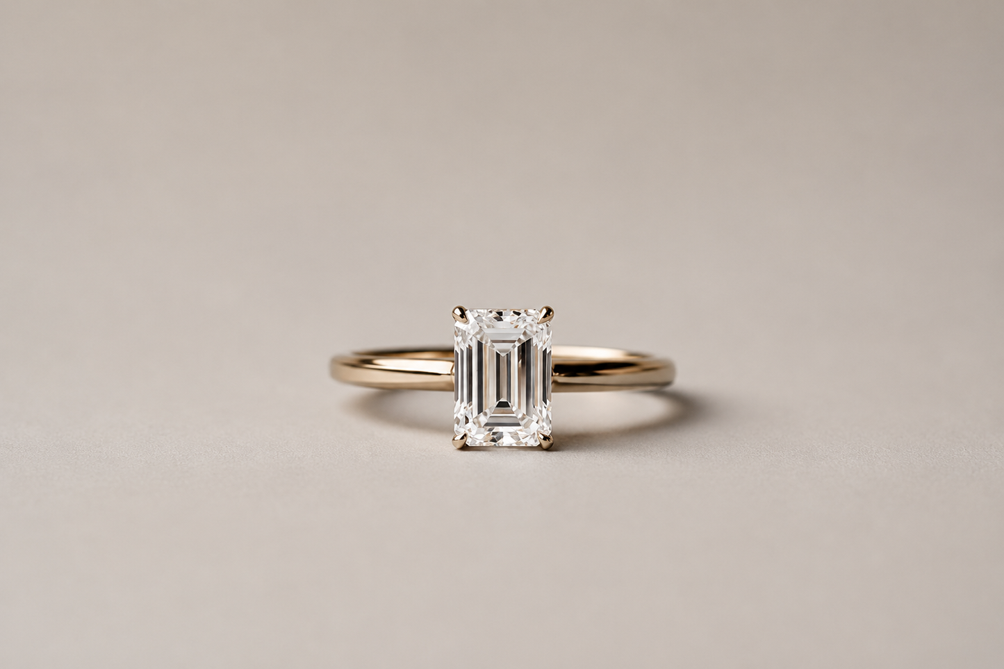 Sophie | 2ct Emerald Cut Diamond Solitaire Ring Yellow Gold