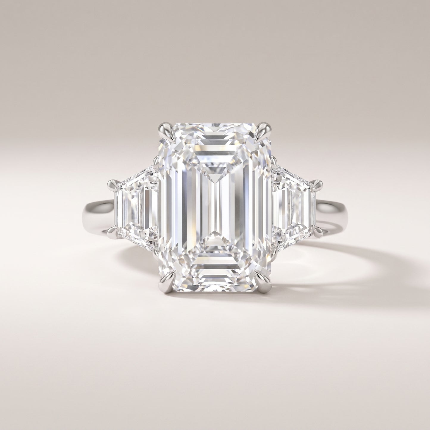 Parisa | Emerald Cut Diamond Trilogy Ring