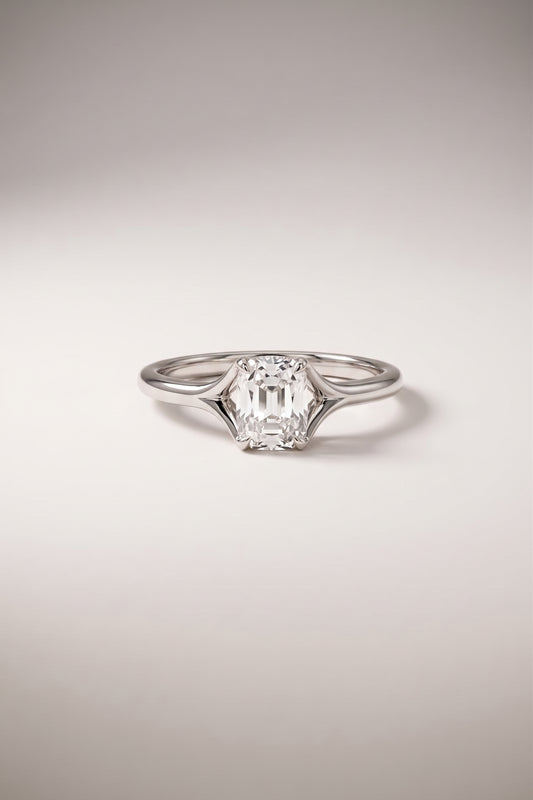 Hope | 1ct Old Miner elongated Cushion Cut Solitaire Ring