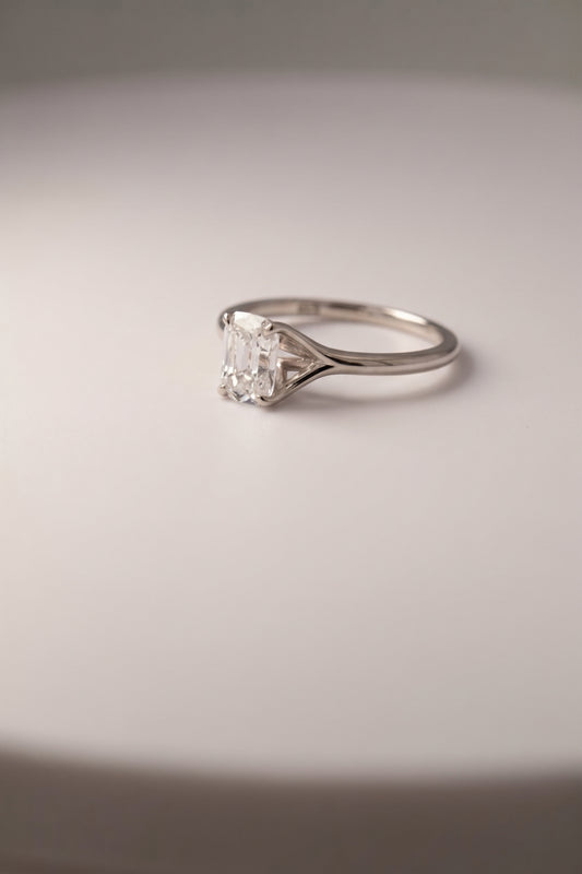 Hope | 1ct Old Miner elongated Cushion Cut Solitaire Ring