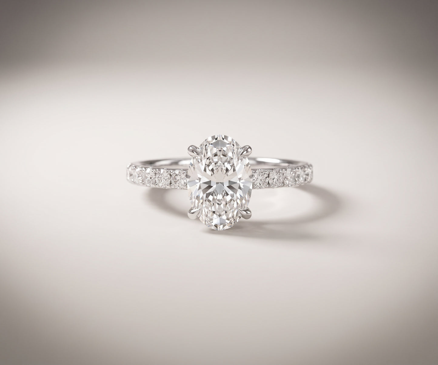 Jade | 1.5ct Centre Oval Solitaire Hidden Halo Ring White Gold