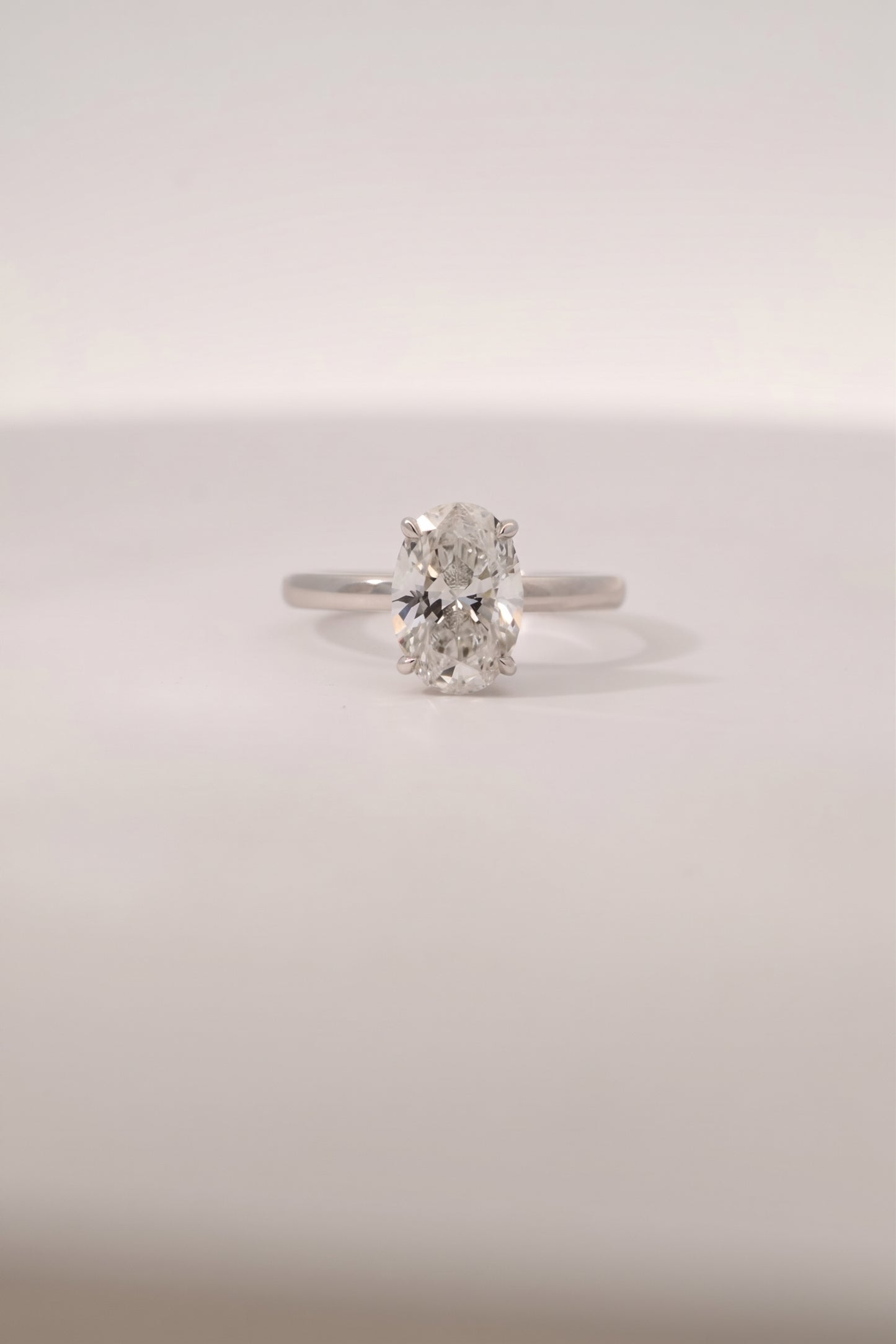Lola | 2ct Oval Lab-Grown Diamond Solitaire with Pink Halo