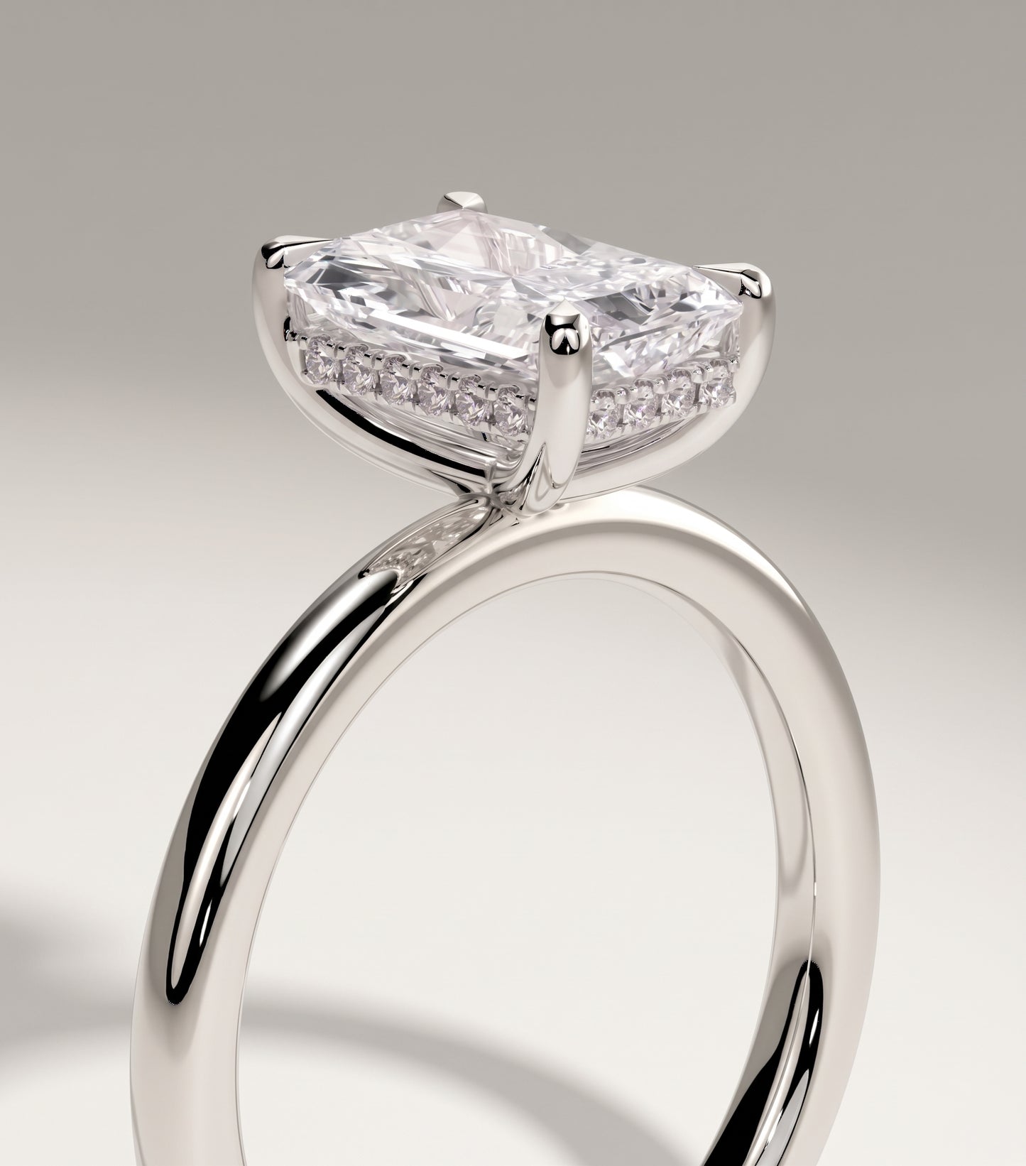 Noir | 2ct Radaint Lab-Grown Diamond Hidden Halo Solitaire Ring