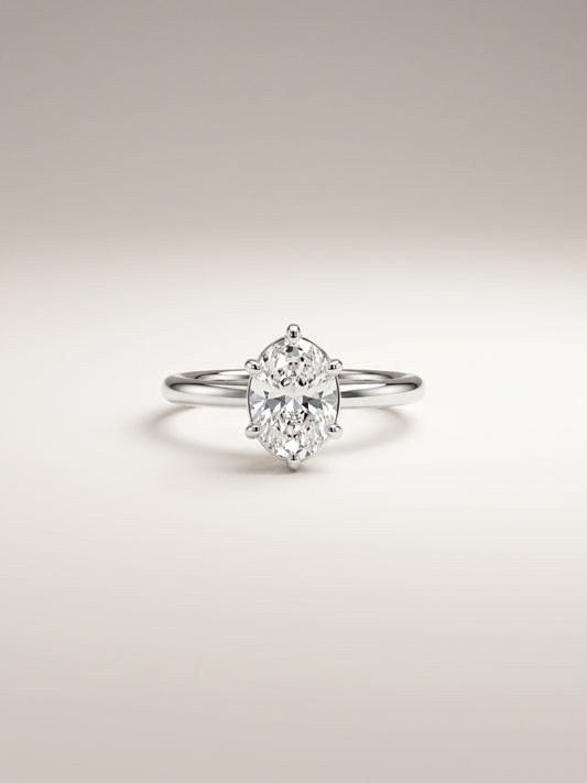 Oska | 1.31ct Oval Diamond Solitaire White Gold Ring