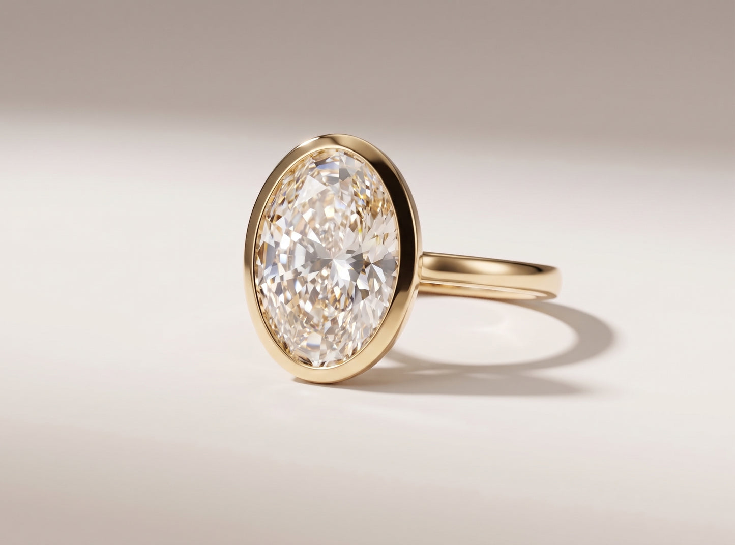 Hannah - 5.00ct Bezel Set Oval Cut Diamond Ring