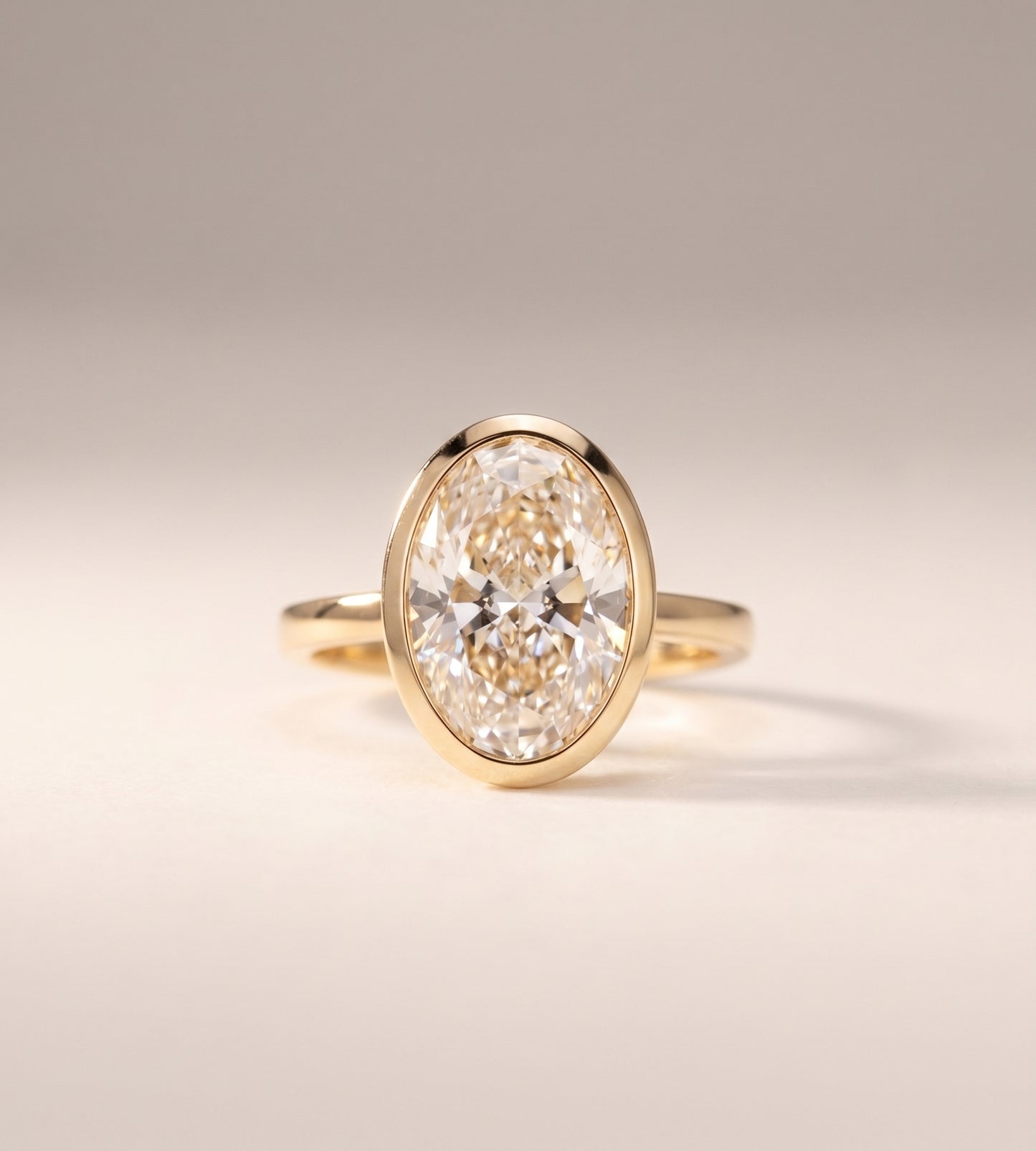 Hannah - 5.00ct Bezel Set Oval Cut Diamond Ring