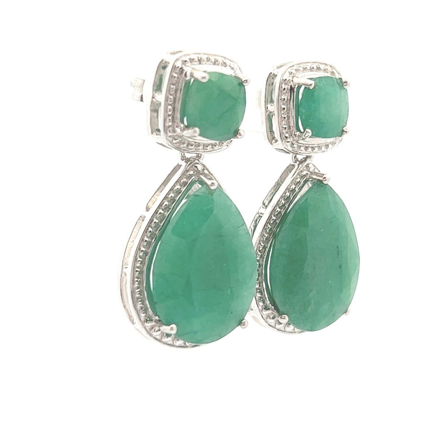 Angelina - 26cts Emerald Cocktail Drop Earrings